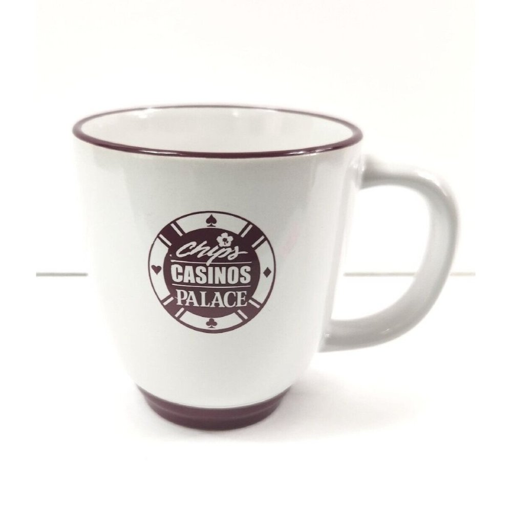 Chips Casi Palace White Coffee Mug Cup Las Vegas Poker